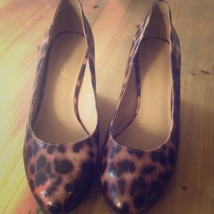 Leopard Print Nine West Wedge Heels